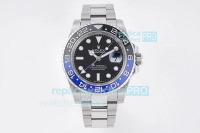 VR Factory V3 Rolex GMT Master II Batman Watch Black Dial Black Blue Bezel Oyster Band